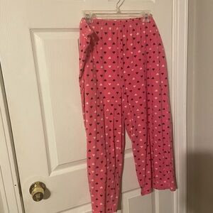 Pink Heart Pattern Pajama Pants